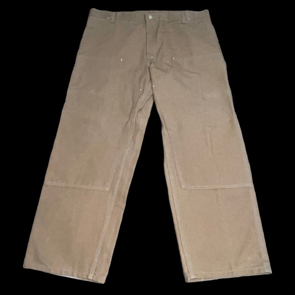 Vintage Carhartt Brown Double Knee Duck Canvas 42 x 30 Pants Union Made in USA